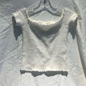 Hollister Smocked White Top